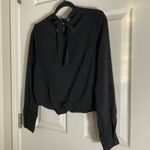 Lulumari long-sleeved beaded collar top in black Size small Women's Top Photo 8