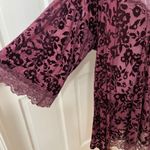 In Bloom by Jonquil XL Burgundy Burnout Velour Robe Kimono & Nightgown Set Purple Photo 3