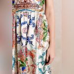 Anthropologie Collette Dinningan Dress Tied Acionna Silk Size 12 V-Neck Eclectic Photo 2