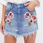 Free People  Wild Rose Denim Mini Skirt Photo 11