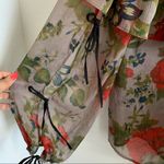 Topshop Large Floral Sheer Tie Arm Tie Strap Top 2 Photo 5
