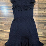 Ella Moss Womens Eyelet Ruffle Dress Party Cocktail Lined Black XS Sleeveless Photo 0