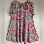 JODIFL Colorful Medallion Boho Jersey Swing Dress | Fits L–XL Vibrant Print Photo 2