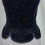 Oleg Cassini Black Tie Navy Beaded Whimsical Formal Evening Top Vintage Size 8 Photo 6