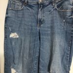 Old Navy  OG loose high rise secret smooth pockets women size 16 distressed holes Photo 2