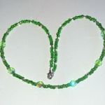 Handmade Green & Clear Seed Bead Beaded Boho Necklace Photo 0