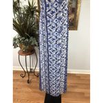 Adelyn Rae Women Maxi Dress SM Blue White Printed Strappy Sleeveless Boho Resort Photo 3
