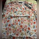 Allegra K Floral Ruffled Neck Short Sleeve Top Blouse, Size S Photo 5