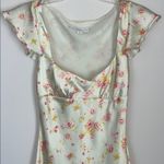 ZARA  FLORAL SATIN SHORT DRESS LACE Size XS Yellow Photo 2