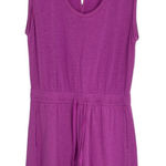 Lou and Grey Women's Scoop Neck Sleeveless Fushia Terry Romper W/ Pockets Large Purple Photo 0