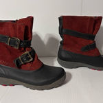 Cougar Originals suede creek duck buckle winter boots women size 7 Red Photo 0