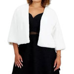 BCX  White Faux Fur Evening Jacket Photo 0
