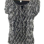 Dress Barn Shirt Airty Lined Lightweight Dressy Short Sleeve Keyhole Size Large Photo 0