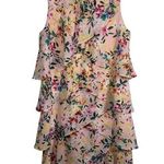 Slny Dress Women 6 Pink Floral Tiered Chiffon Garden Spring Wedding Guest Party Photo 0