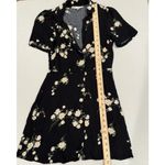 Urban Renewal Dress Womens Small Black Floral Bloom Dark Romantic Button Down Photo 3