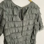 Anthropologie  Vanessa Virginia Olive Green Ruffle Blouse XS Photo 4
