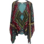 Boston Proper  Multicolor Geometric Print Sheer Resort Vacation Swim Cover up M Photo 1