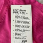 Lululemon Sonic Pink Long Sleeve Swiftly Tech, Size 4, Race Length 2.0” NWT Photo 2