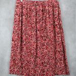 Just My Size  Boho Floral Midi Skirt Red Pink Flowy Pocket Casual Chic Plus 16 Photo 1