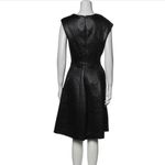Halston Heritage  SZ 12 Metallic Cap Sleeve Cut Out Fit and Flare Dress Black Photo 2