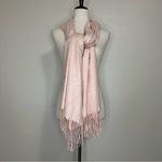Osiya 100% Cashmere Pink Fringe Wrap Scarf Photo 4