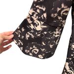 Joseph Ribkoff  Lightweight Trench Coat W/Bow 14 Black Cream Unlined Bell Sleeve Photo 6