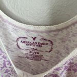 American Eagle Vintage Y2K Purple Floral Babydoll Lace Trim Tank Top XL Photo 3