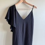 ZARA  Asymmetric Black Dress With Ruffled Sleeve/Hem‎ Womens Size S One Shoulder Photo 2