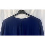 Theory  Women's Dark Cobalt Silk Shift Dress Size 6 Career Office Quiet Luxury Photo 3