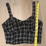 Japna Black & White Tweed Crop Top - Size S Photo 4