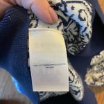 Lands' End  supima cotton blue and white printed cardigan small Photo 5