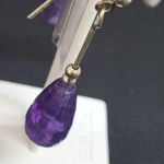 Sterling Silver Amethyst Dangling Earrings Purple Photo 3