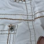 Almost Famous  Skinny White Jeans Tan Stitching Size 5 EUC #DS-1646 Photo 11