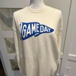 NWT Oat New York Cream Sweater with Blue Graphic | the perfect fall game day Size M Photo 0