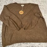 BiBi Boutique sweater with balloon sleeves in size L NWT Tan Size L Photo 0