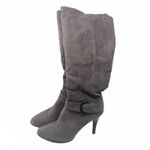 Worthington Gray Faux Suede Knee Length Heel Boots Size 9 Photo 2