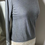 Source Unknown Elegant Gray Top with Lace Detail Photo 0