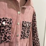 Pink Corduroy Jacket with Leopard Accents Photo 3