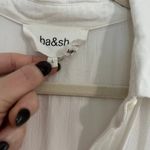 Ba&sh  White Button Down Lady Shirt Classic Workwear Career Top Size Large Photo 3