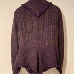 Jennifer Butler Womans Purple Tweed Asymmetrical Jacket Size Large Photo 5