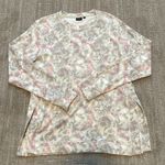 Mono b pastel floral long sleeve crew neck knit top sz L Pink Size L Photo 2