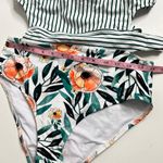 Cupshe Miss You Poppy One Piece Swimsuit Floral Stripe Size Large Photo 8