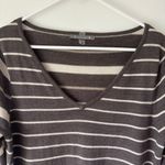 Smartwool  Brown Cream Multi Striped V Neck Sweater Merino Wool Photo 3