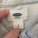 Old Navy button down washed denim top white/blue women sz S Photo 8