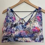 Athleta - Solace Bra D-DD Renewed Bloom Chrome Blue Yoga Pilates Barre Workout Photo 2