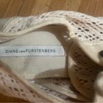 Diane Von Furstenberg  Cream Flats with Lace Crotchet Detailing Photo 2