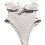 SheIn White Swimsuit Tie Front Size L Photo 0