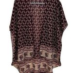 Floral‎ Printed Kimono Top Womens Size S Sheer Cover Up Boho Multicolor Brown Photo 0