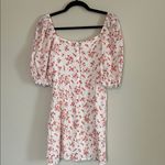 Altar'd State  Red Floral Puff Sleeve Mini Dress Photo 2