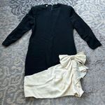 Vintage Jackie Bernard for Eklektik Long Sleeve Bow Dress Black White 14 Photo 0